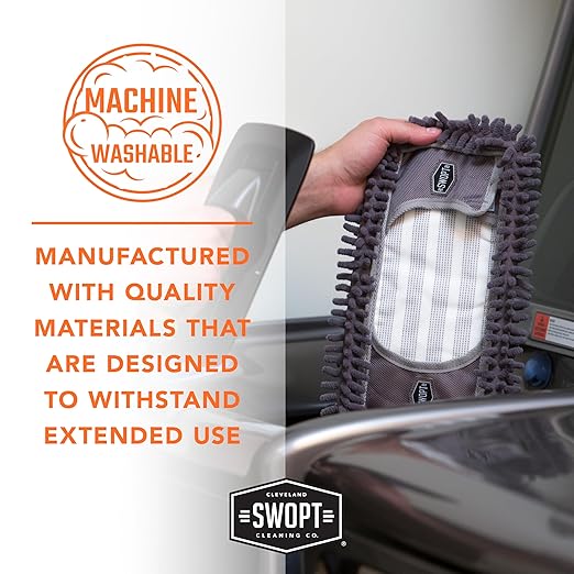 SWOPT 18” Microfiber Dust Mop + 60" Steel Handle, Combo — Includes Additional - Image 11