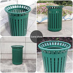 Outdoor Metal Slatted Trash Receptacle, Waste Receptacle，Commercial Trash Cans - Image 4