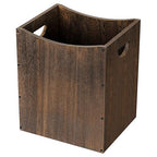 Wood Trash Can 5.3 Gallon Office Wastebasket Farmhouse Rectangular Garbage Can by Vrisa