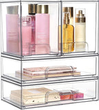 Vtopmart Clear Stackable Storage Drawers Set of 4, Plastic Organizer Bins - Image 7