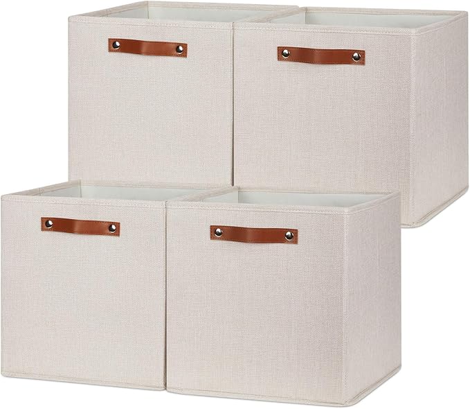 HNZIGE Large Storage Baskets Set of 4 Collapsible Storage Baskets, 13x13 by HNZIGE