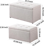 Storage Ottoman Bench with 2.56-inch Thick Seat, 31.5 inch Nesting Ottoman Set - Image 2
