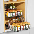 RCHYFEED Spice Rack Organizer for Cabinet, 2 Tier Slide out Spice Organization - Image 3
