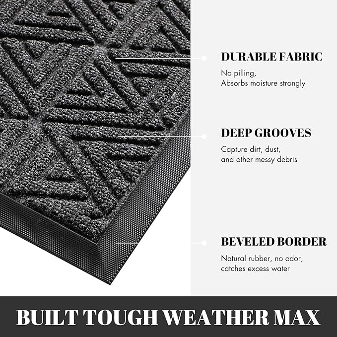 Yimobra Large Door Mat 36x24, All-Weather Waterproof Non-Slip Welcome Matt - Image 2