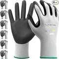 6-Paris Small Work Gloves for Men and Women, Nitrile Coated Safety Protective by KEBADA