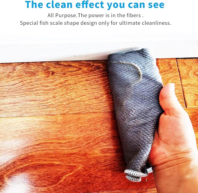 Easy Clean Fish Scale Nanoscale Cleaning Cloth, Streak Free Microfiber Glass - Image 8