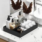Kitchen Drawer Organizer Tray, Stackable Black Bamboo Drawer Organizer - Image 5