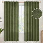 YoungsTex Olive Green Linen Curtains by YoungsTex