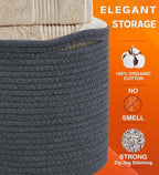 CHAT BLANC Cotton Rope Baskets for Organizing | Storage Baskets for Shelves | - Image 3