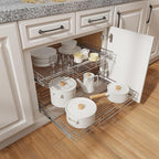 ROOMTEC Individual Pull Out Cabinet Organizer, 2 Tier Spice Rack Organizer - Image 6