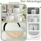 Round Ottoman with Storage Set of 2, Vanity Stool with Storage - Image 7