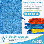 AIDEA Microfiber Cleaning Cloth 50PK, Dusting Cloth Drying Towel, All Purpose - Image 2