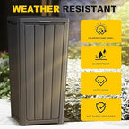 EasyUp Outdoor Trash Can with Lid, Waterproof and Sunscreen Resin Garbage Cans - Image 2