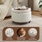 24Inch Round Storage Ottoman - Image 3