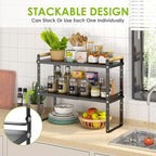 DOLALIKE Expandable kitchen Countertop Organizer, Stackable Cabinet Shelf - Image 4
