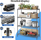 4- Shelf Metal Shelving Unit Adjustable Storage Shelves Heavy Duty Garage - Image 4