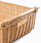The Basket Lady Low Pole Handle Wicker Storage Basket, Extra Large, 21.5 in L x - Image 2