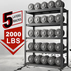 Raybee Garage Shelving 2000LBS Storage Shelves Adjustable Metal Shelves 5 Tier - Image 4