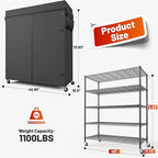 REIBII 45''W Storage Shelves Waterproof Metal Shelving Cover Dustproof Wire - Image 3