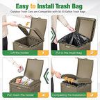Flamaker 30 Gallon Trash Can, Resin Outdoor Garbage Can - Image 4