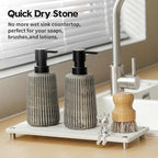 Instant Dry Sink Caddy Kitchen Sink Organizer, Quick Drying Stone Tray - Image 4