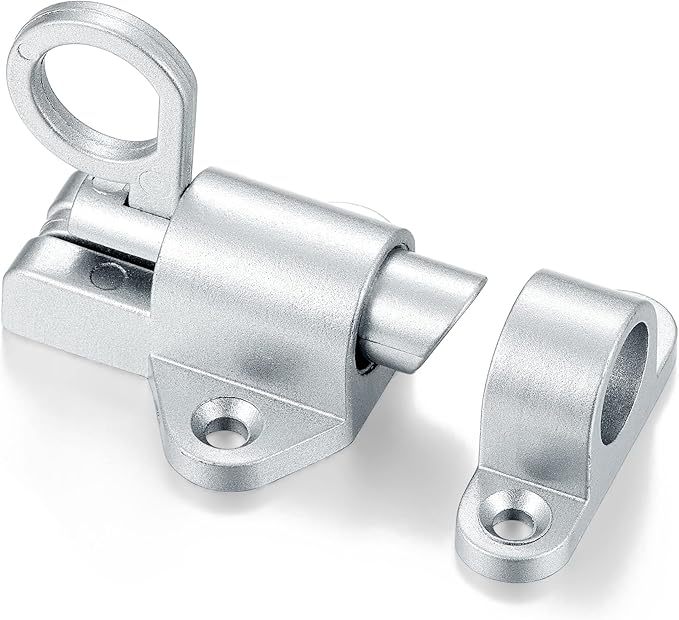 5 Packs Self-Closing Latches，Silver Gray Spring Door Lock，Resilient Bolt Latch - Image 6