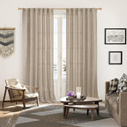 YoungsTex 90 Inch Length Linen Semi Sheer Curtains - Image 2