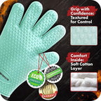 KITCHEN PERFECTION Silicone Smoker Oven Gloves -Extreme Heat Resistant BBQ - Image 2