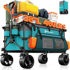 220L Collapsible Wagon Cart Foldable, 460lbs Load Capacity Heavy Duty Folding by Unknown