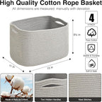 Storage Baskets for Organizing & Shelves, Woven Cotton Rope Organization Bins - Image 3