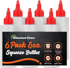 6-pack Plastic Squeeze Bottles for Sauces - 8oz Condiment Squeeze Bottles for - Image 7