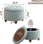24Inch Round Storage Ottoman - Image 2