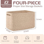 OIAHOMY 4 Pack Storage Baskets for Organizing, Cube Storage Bins for Shelves - Image 2