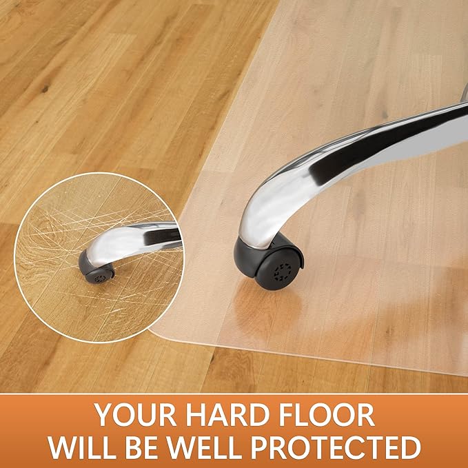 Office Chair Mat for Hardwood Floor- 46" x 60" Clear Desk Computer Chair Mat - Image 2