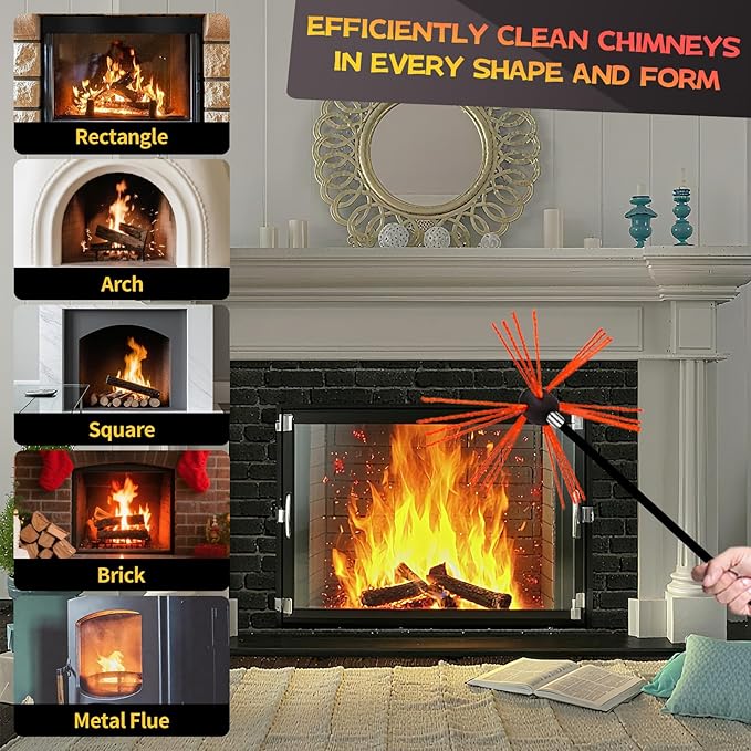 20 Feet Chimney Sweep Kit, Chimney Cleaning Kit - Image 6
