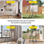 BIREN Clothes Drying Rack Heavy Duty Clothing Racks Extending Laundry Rack Two - Image 7