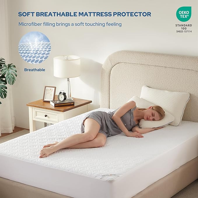 BEDLORE Waterproof Mattress Protector, California King Size Noiseless Mattress - Image 3