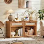 LEYAOYAO Rattan Nightstands Set of 2 - Image 4