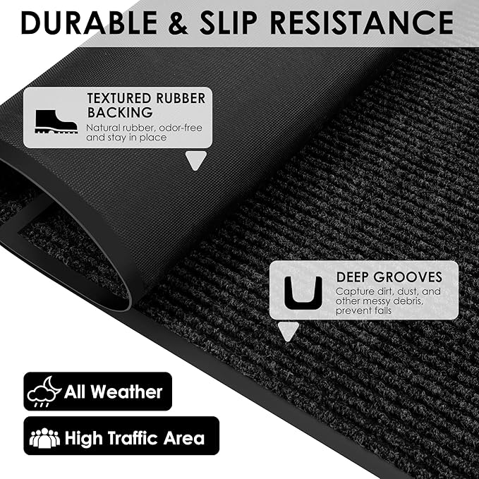 4′ x 18′ Front Door Mat Indoor Outdoor Entrance, Commercial Floor Mat Heavy - Image 7