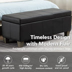 Black Faux Leather Ottoman - Image 5
