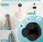 Suction Cup Hooks for Shower, Removable No Drill Towel Hooks, Upgraded 15 lbs - Image 8