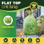 50-55 Gallon Compost Bags, Heavy Duty Compostable Trash Bags, 1.57 Mil Extra - Image 3