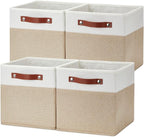 Temary Fabric Storage Cubes Bins, 11 inch Cube Storage Baskets, Foldable Cube by TEMARY
