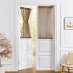 Tollpiz Short Sheer Door Curtains Closet Linen Textured Curtains Sheer Doorway by Tollpiz