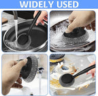 Scrubber with Handle Comes with Three Replacement Balls Steel Wool, Short - Image 7