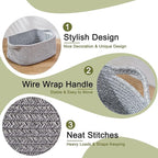 OIAHOMY Cotton Rope Baskets, Woven Baskets - Image 4