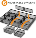 Marbrasse 3 Packs Desk Drawer Organizers, Metal Mesh Dividers Desk Drawer - Image 2
