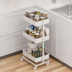 3 Tier Modern Metal Rolling Tool Cart - Image 3