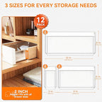 12-Pack Clear Plastic Drawer Organizer Trays – Multi-Use Acrylic Storage Bins - Image 3