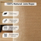 Jute Woven Rope Laundry Hamper, Tall Laundry Basket - Image 3